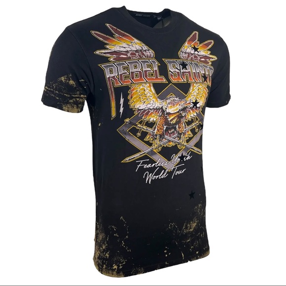 Rebel Saints By Affliction Men's T-shirt FEARLESS Premium Quality S-3XL $88 - Picture 7 of 11